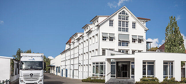 Venkovní záběr na sídlo společnosti Storopack v německém Metzingenu